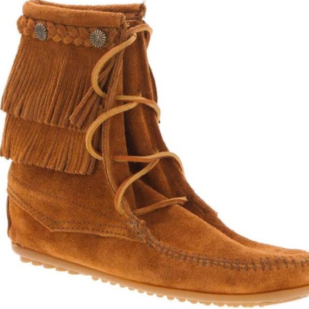 Minnetonka Ankle Double Fringe Boot